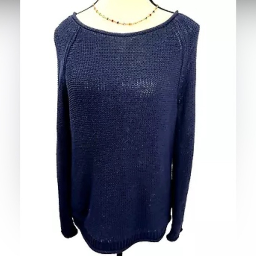 Old Navy Sweater Jumper Women's Navy Blue Pullover Round Neck Long sleeve XS